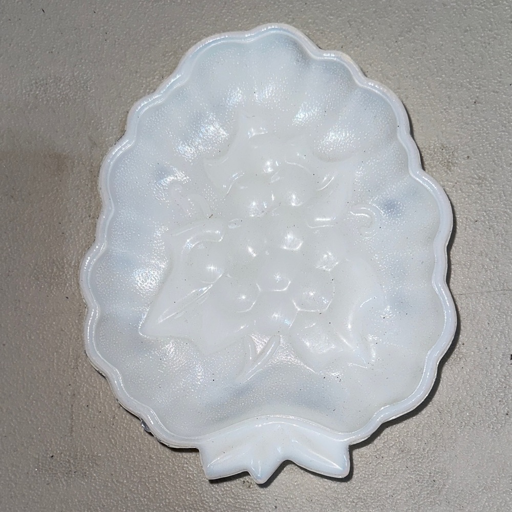 Vintage Hazel Atlas Milk Glass Grape Candy Dish